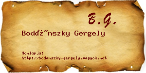 Bodánszky Gergely névjegykártya